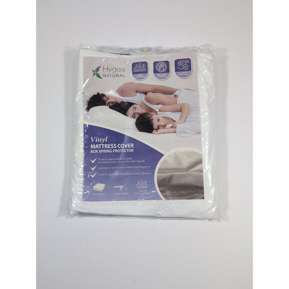 Hygea Natural 6 Gauge Vinyl Bed Bug Mattress/Box Spring Cover-XL Twin 39x80x9 - Picture 1 of 4